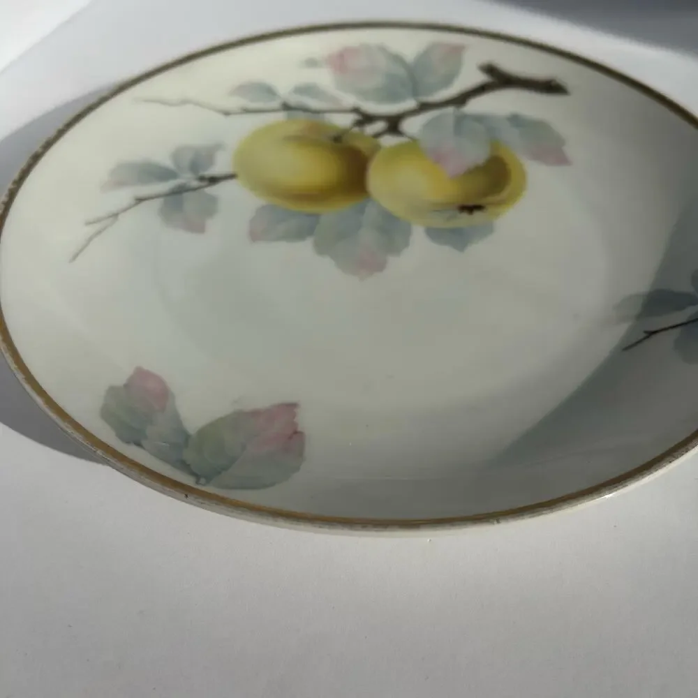 Rosenthal Bavaria Fruit Plates Apple Pear Gold Gilt Germany